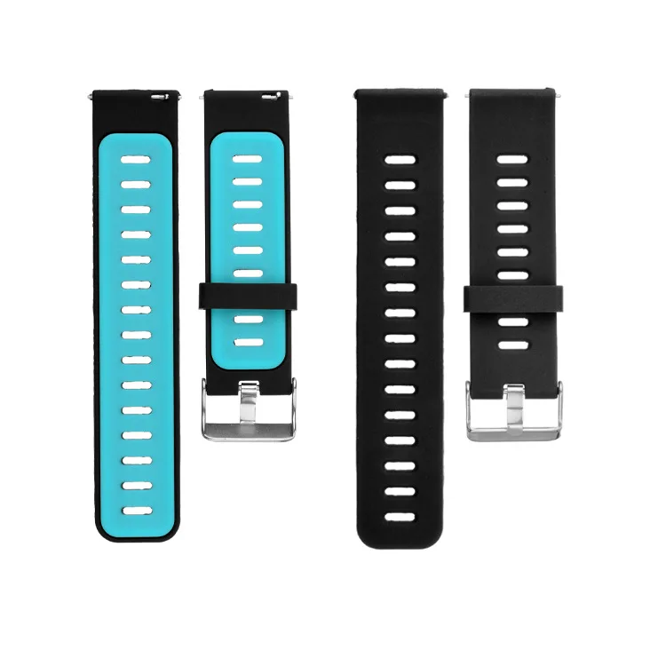 black blue Ремешок для часов для оригинальных часов Huami Amazfit Stratos 2 2 s Pace 22 мм двухцветный силиконовый браслет ремешок для huawei watch GT smart Watch - Цвет: black blue