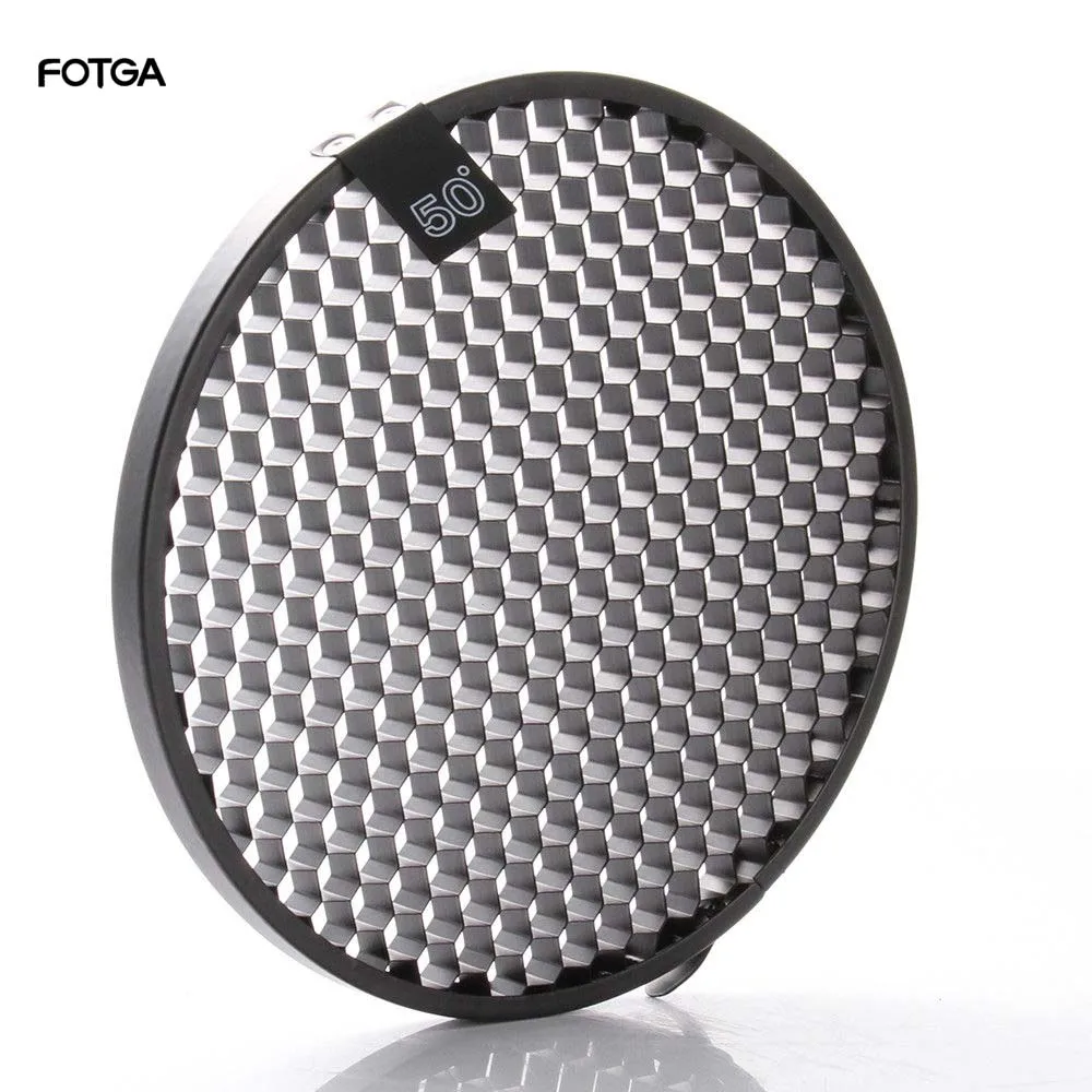 Фотовспышка FOTGA для студийной фотосъемки с ячеистой сеткой и светоотражателем на