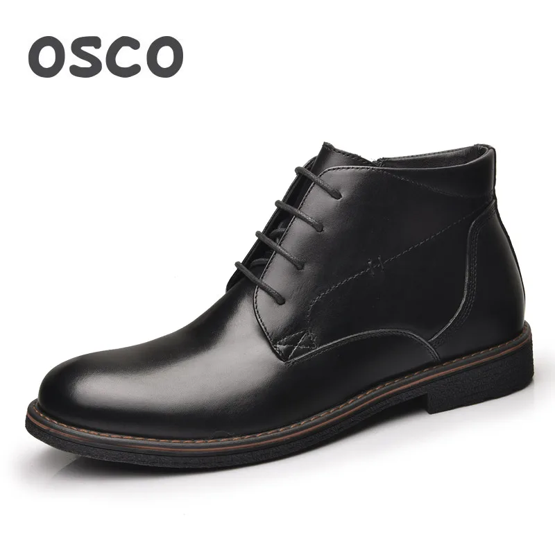 OSCO/; повседневные ботинки в деловом стиле; Мужская обувь из натуральной кожи; модная мужская обувь; Зимние ботильоны; мужские ботинки; Зимняя мужская обувь