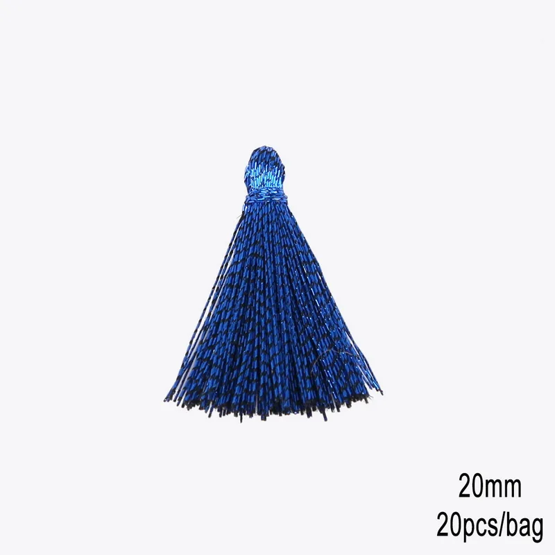 20mm Blue 20 шт Разноцветные Мини кисточки бахрома кулон DIY 15 мм 20 мм вечерние шнуры кисточка отделка одежды шторы украшения кисточки кружево - Цвет: 20mm Blue