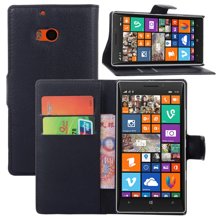 YINGHUI Чехол бумажник из искусственной кожи для Nokia Lumia 930 черные чехлы телефонов с