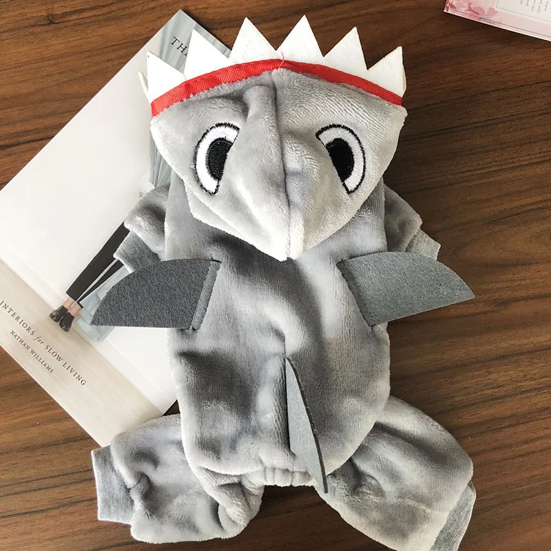 Shark Милый единорог, медведь, щенок, кошка, собака, костюм для маленьких собак, кошек, зимняя теплая одежда для домашних животных, чихуахуа, Ши-тцу, пальто с капюшоном, одежда для домашних животных - Цвет: Shark