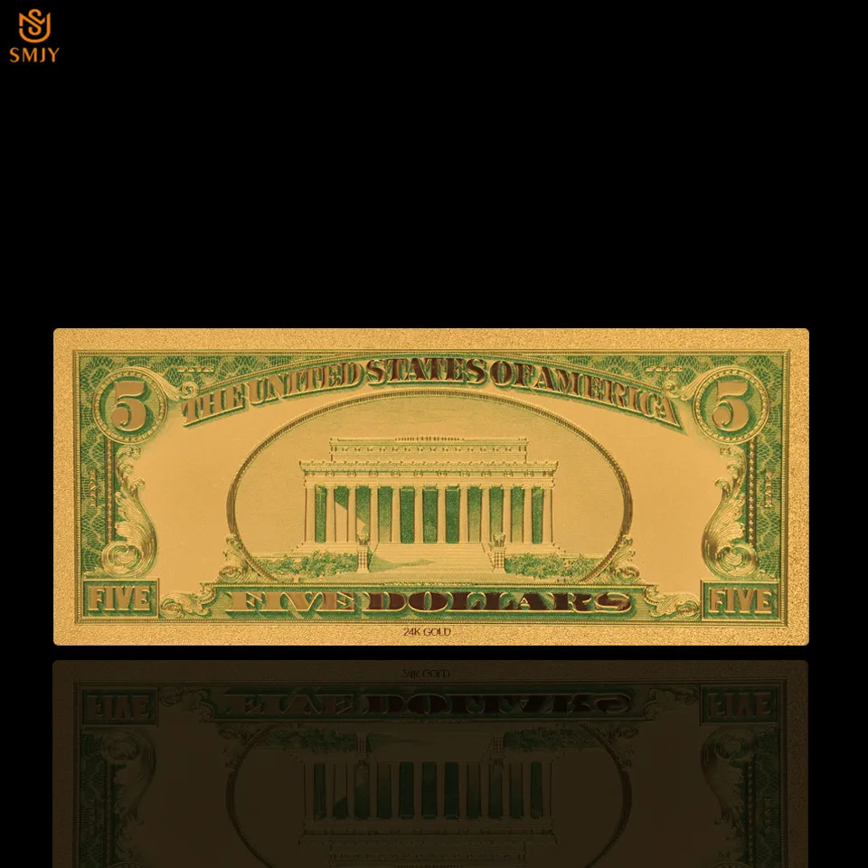 1928 US Gold Money 5 Dollar plate Currency Paper Fake Banknote Collection And Souvenir Gift | Дом и сад