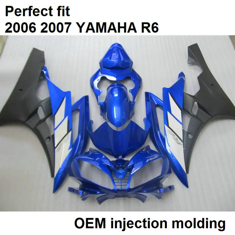 Подходит для YAMAHA пресс форма литья под давлением YZF R6 06 07 синий черная обшивка