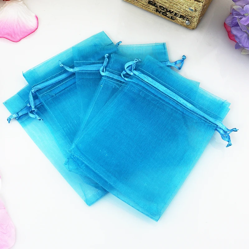 

Wholesale 500pcs/lot 20x30cm Lake Blue Organza Bags Big Boutique Jewelry Packaging Bag Wedding Party Favors Drawstring Gift Bags