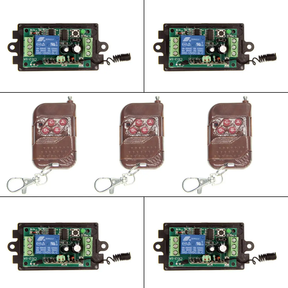 DC 9V 12V 24V 1 CH 1CH RF Wireless переключатель системы дистанционного управления 315 / 433 MHz 4CH