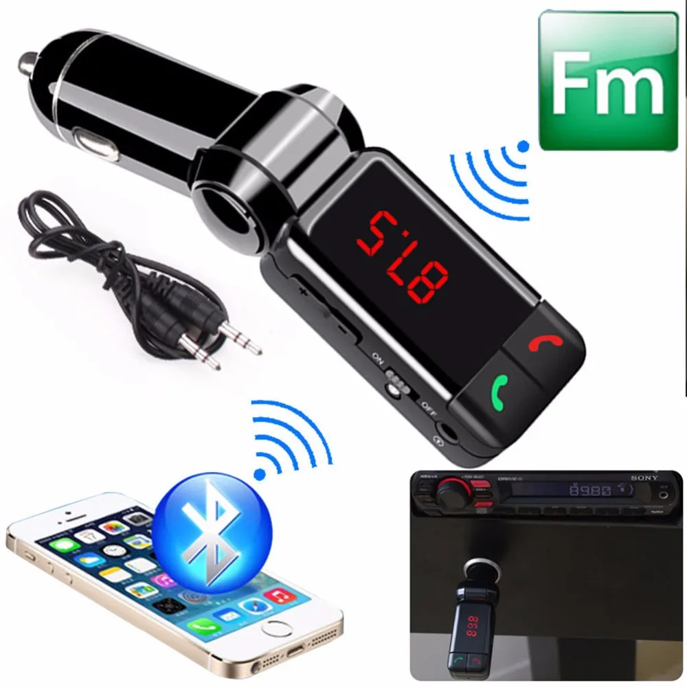 Fm передатчик громкой связи Bluetooth Автомобильный музыкальный комплект
