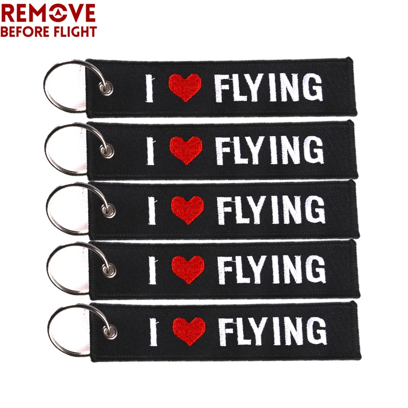 Брелок для ключей с вышивкой I LOVE FLYING 5 шт.|key holder keychain|embroidery luggage tagsembroidery tag |