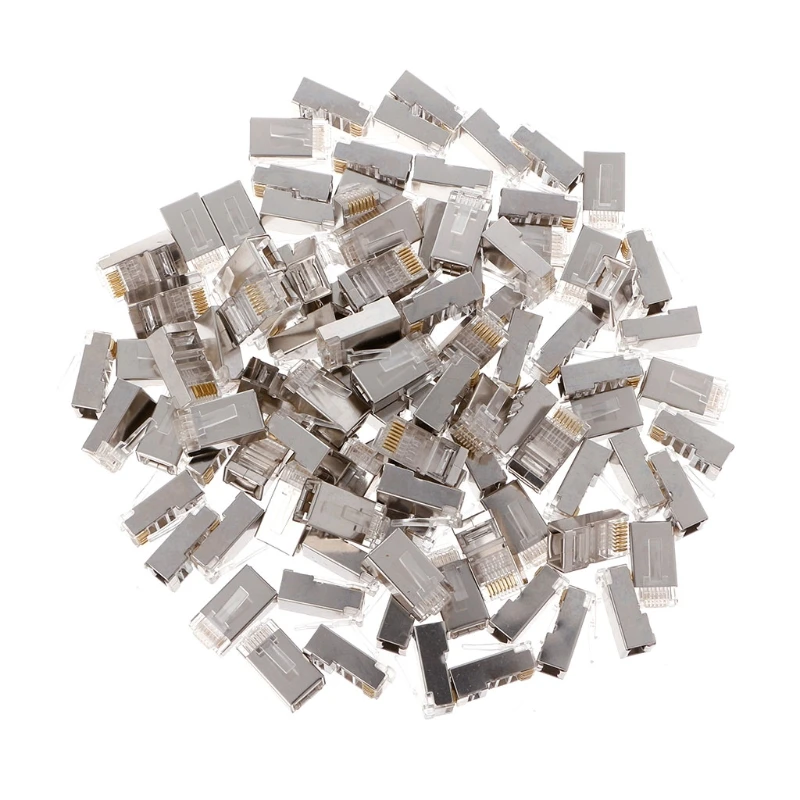 100 шт. Cat6 8-Pin RJ45 8P8C многожильный экранированный обжимной модульный разъем розетка-L059 Новинка; Лидер продаж