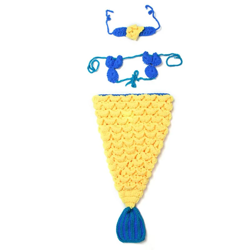 Crochet Knit Newborn Mermaid Tail Costume Baby Photography Props Clothes Animal Design Studio Accessories SG059 | Детская одежда и