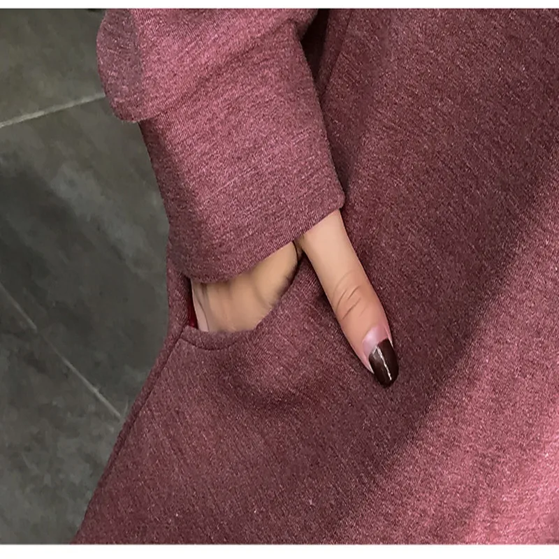 

New Autumn Winter Women Hoodies Plus Size Loose Applique Casual Rabbit Ears Hooded Dress For Women Fleece Hoodies Sweatshirts