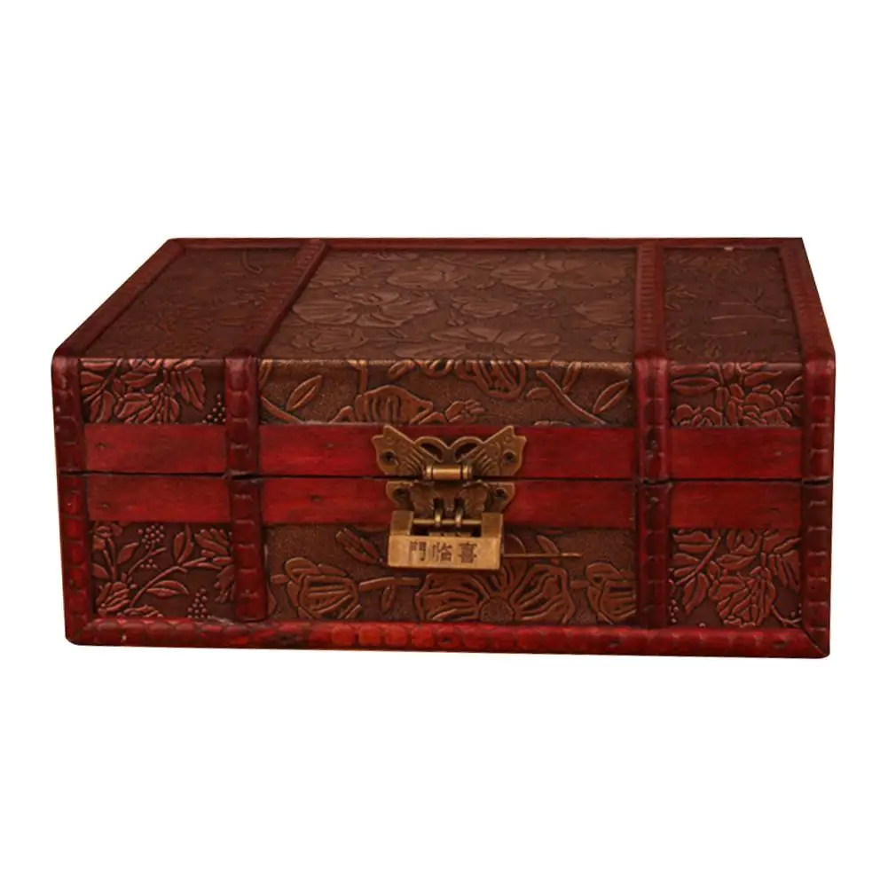 Винтажный Настольный ящик для хранения книг шкатулка драгоценностей с