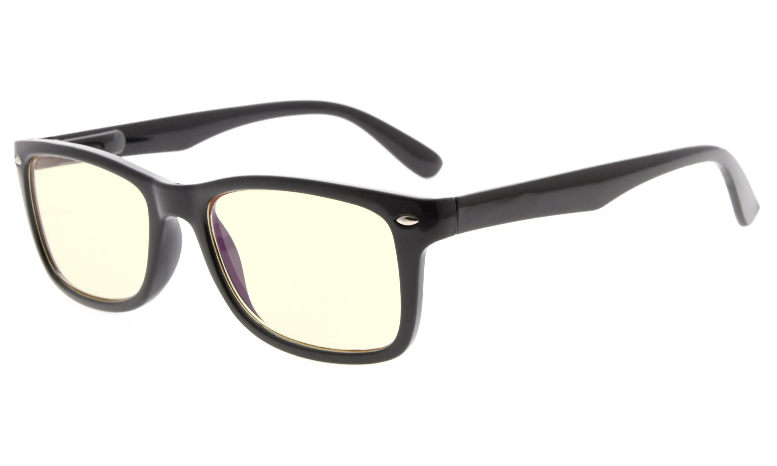 Black CG075 Eyekepper компьютерные читатели весна-петли качество классический винтажный стиль компьютерные очки для чтения желтые тонированные линзы - Цвет оправы: Black