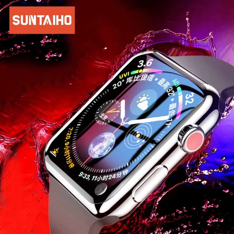 Suntaiho для Apple watch 4 защитная пленка 44/40 мм 3D PET мягкая полная 44 не закаленное