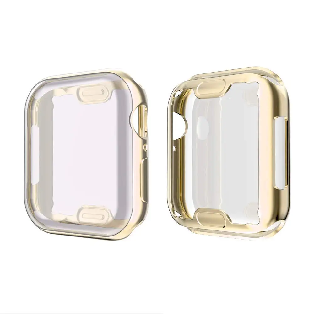 Gold Чехол для Apple Watch Series 4 3 2 1 чехол для IWatch 40 мм 44 мм 38 мм 40 мм Защитная пленка для экрана полное покрытие защитный чехол - Цвет: Gold
