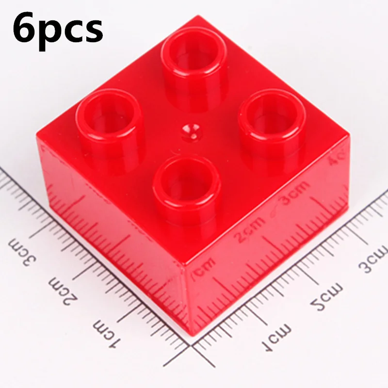 6 шт./партия 2X2 толстые Кирпичи Diy Большие размеры строительные блоки запас аксессуары совместимы с дублированные игрушки для детей подарок для детей