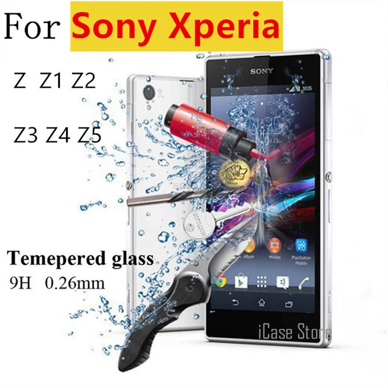 Премиум HD 9H 2.5D Закаленное стекло Защитная пленка для sony Xperia Z Z1 Z2 Z3 Z4 Z5 Compact mini sklo