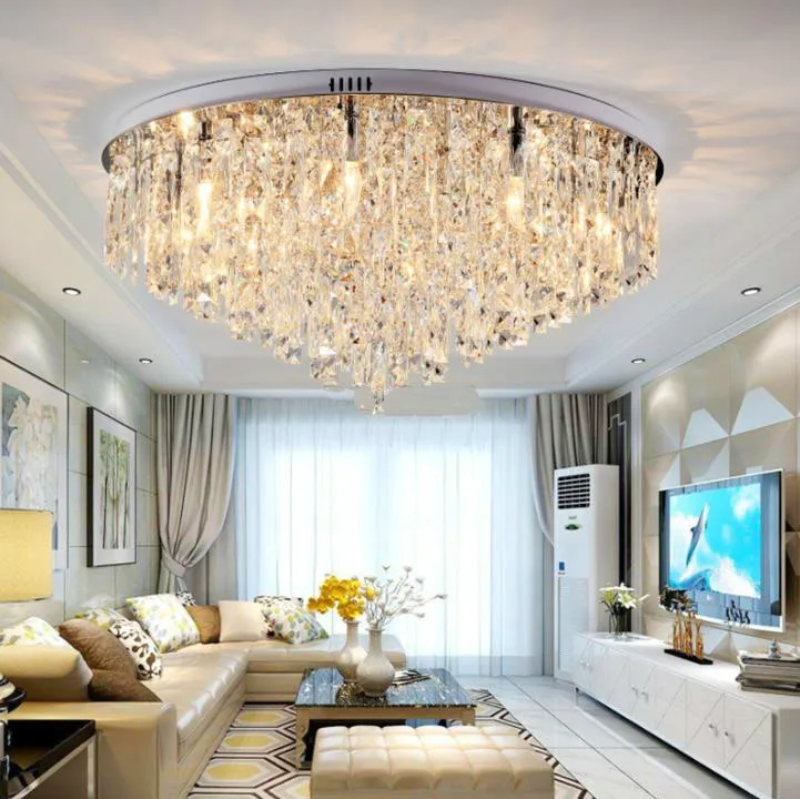 Modern Crystal Chandelier Lighting Flush Mount Chandeliers Light for Living Dining Room Bedroom Hall Restaurant Hotel Decor | Лампы и