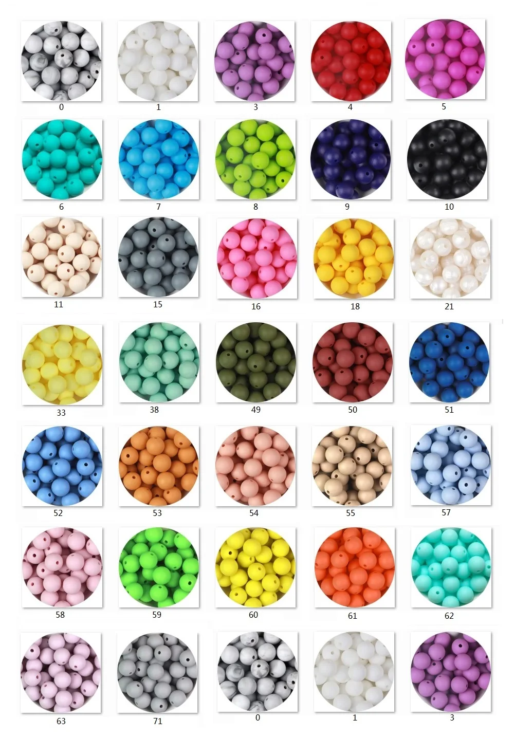 BOBO.BOX 20pcs 15mm Silicone Beads Food Grade Baby Teethers Bead Round DIY Pacifier Chain Accessories Teething Silicone Baby Toy