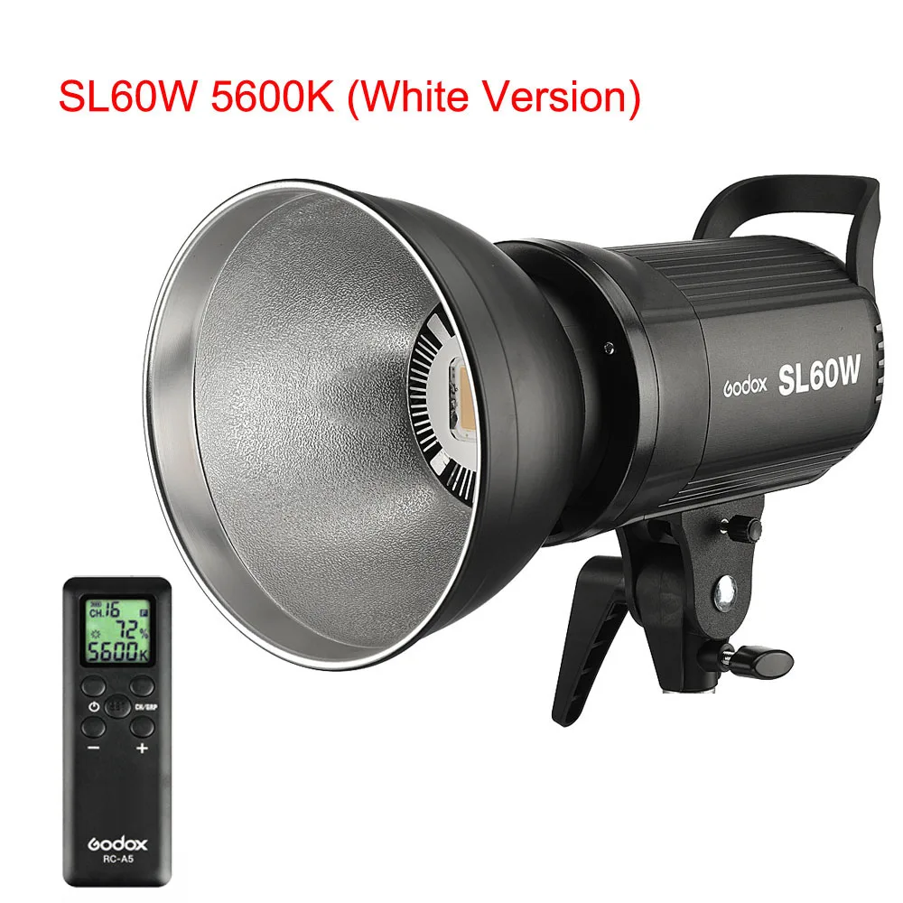 5600 К Фотостудия Godox SL-60W SL-60Y CRI 95+ светодиодный свет SL60W белый 5600 K 60 W Bowens крепление+ пульт дистанционного управления+ отражатель - Цвет: 5600 К