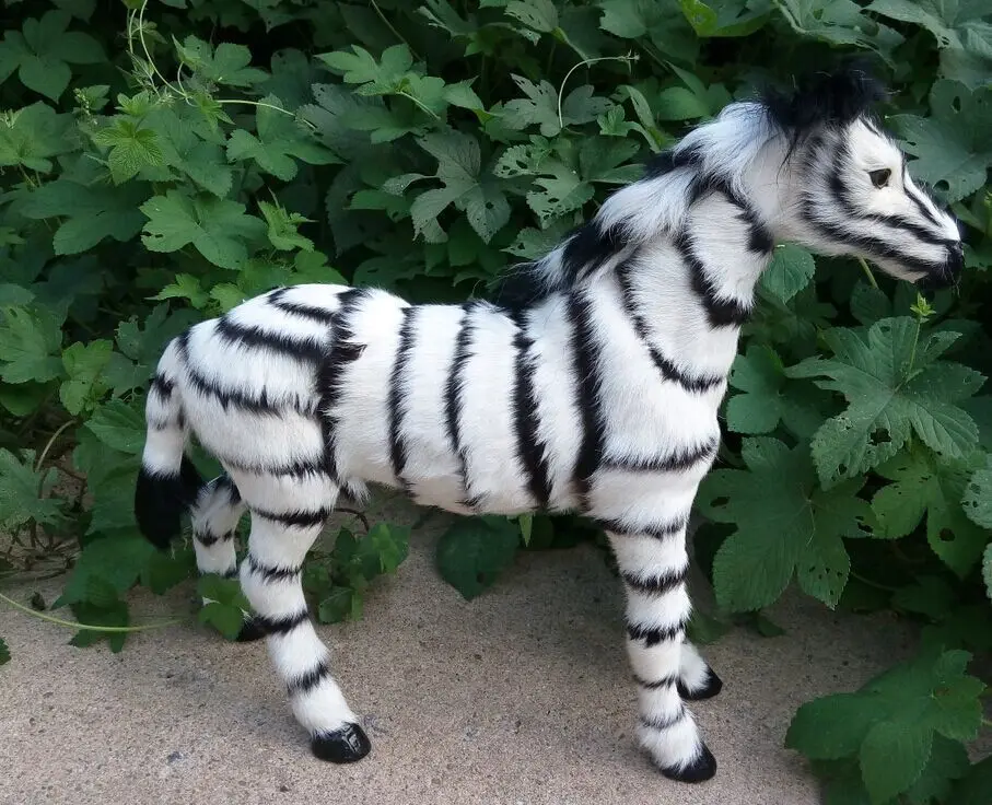 

new big simulation balck&white zebra toy plastic&fur zebra doll gift about 49x43cm 2454
