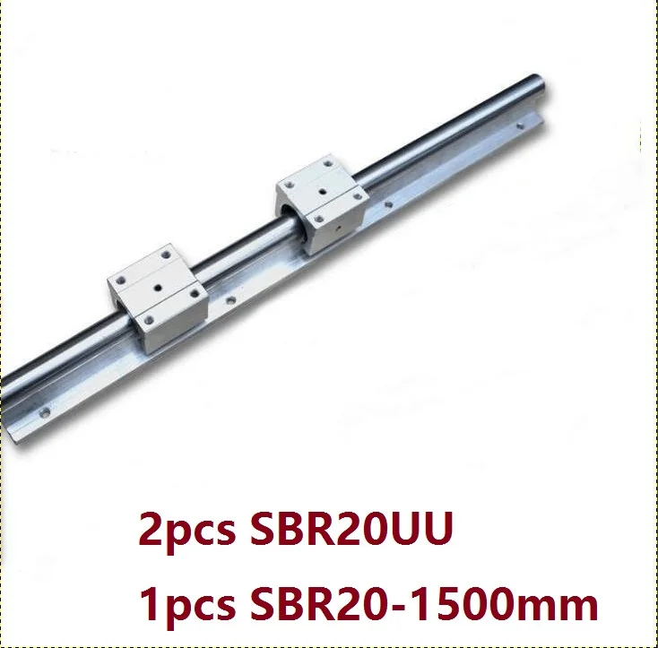 1 шт. SBR20 1500 мм линейная направляющая + 2 SBR20UU опорные блоки ЧПУ части