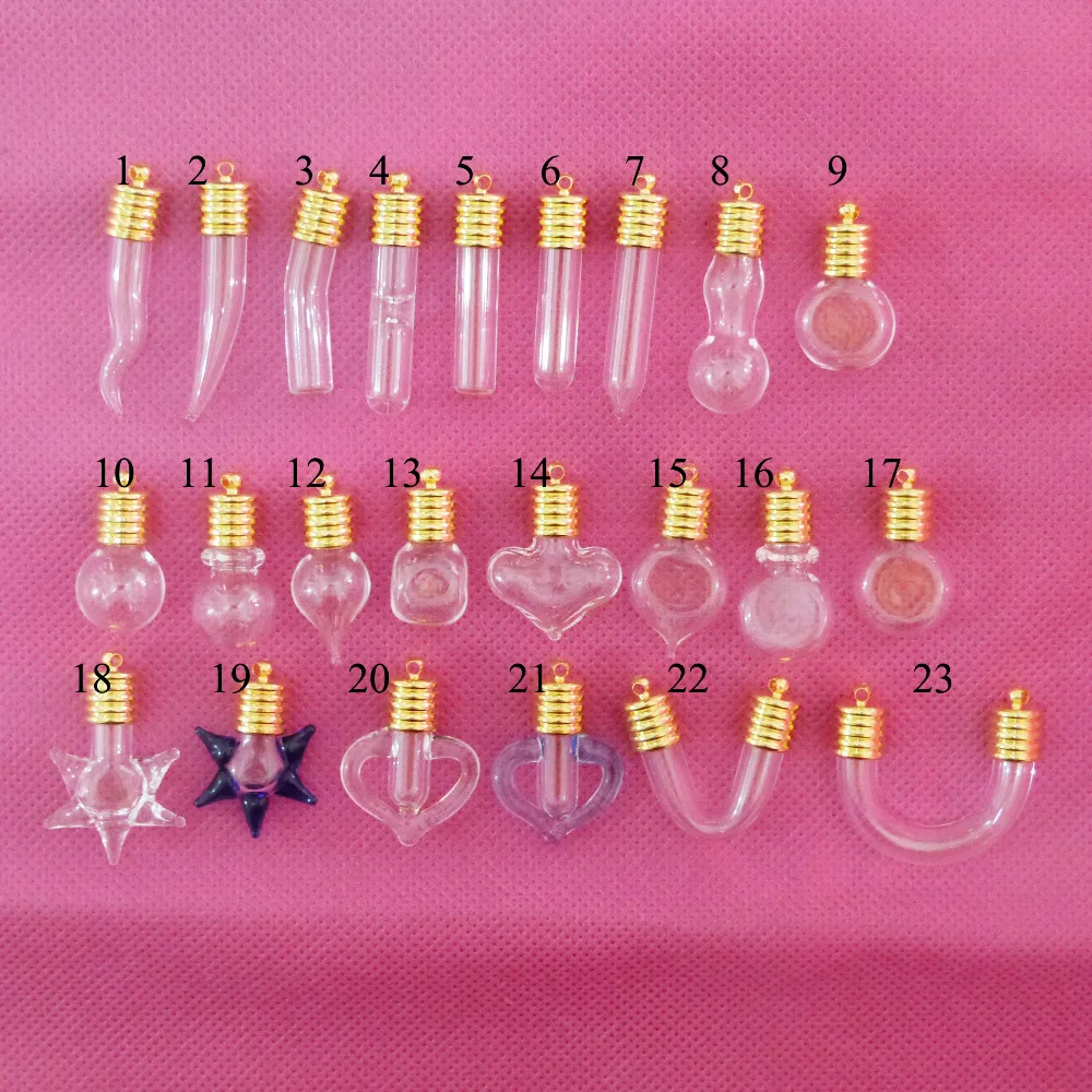 10 комплектов прозрачная стеклянная бутылка диаметром 6 мм с золотистой крышкой и