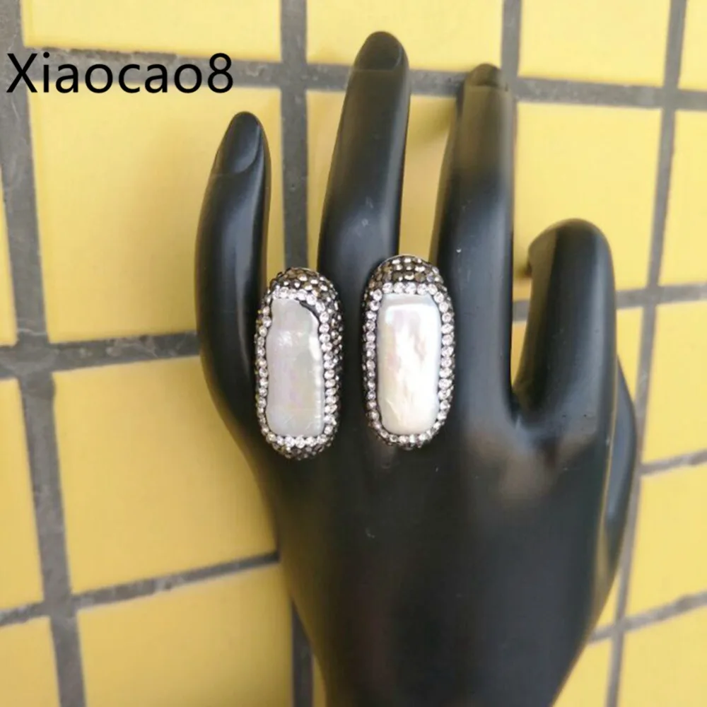 Двойной натуральный жемчужный кольцо Anillos 2018 трендовые кольца для мужчин и