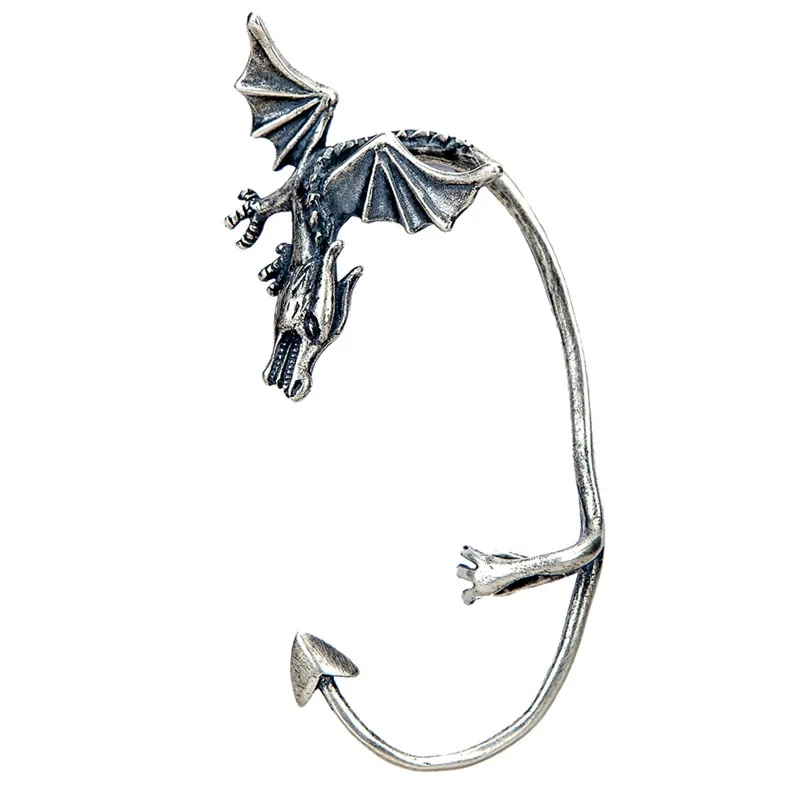 

925 pure silver, European and American retro dragon adjustable ear clip / earring.