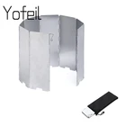 8 тарелок, алюминиевый сплав, складная плита для приготовления пищи на открытом воздухе, кемпинга, плита, ветрозащитный экран