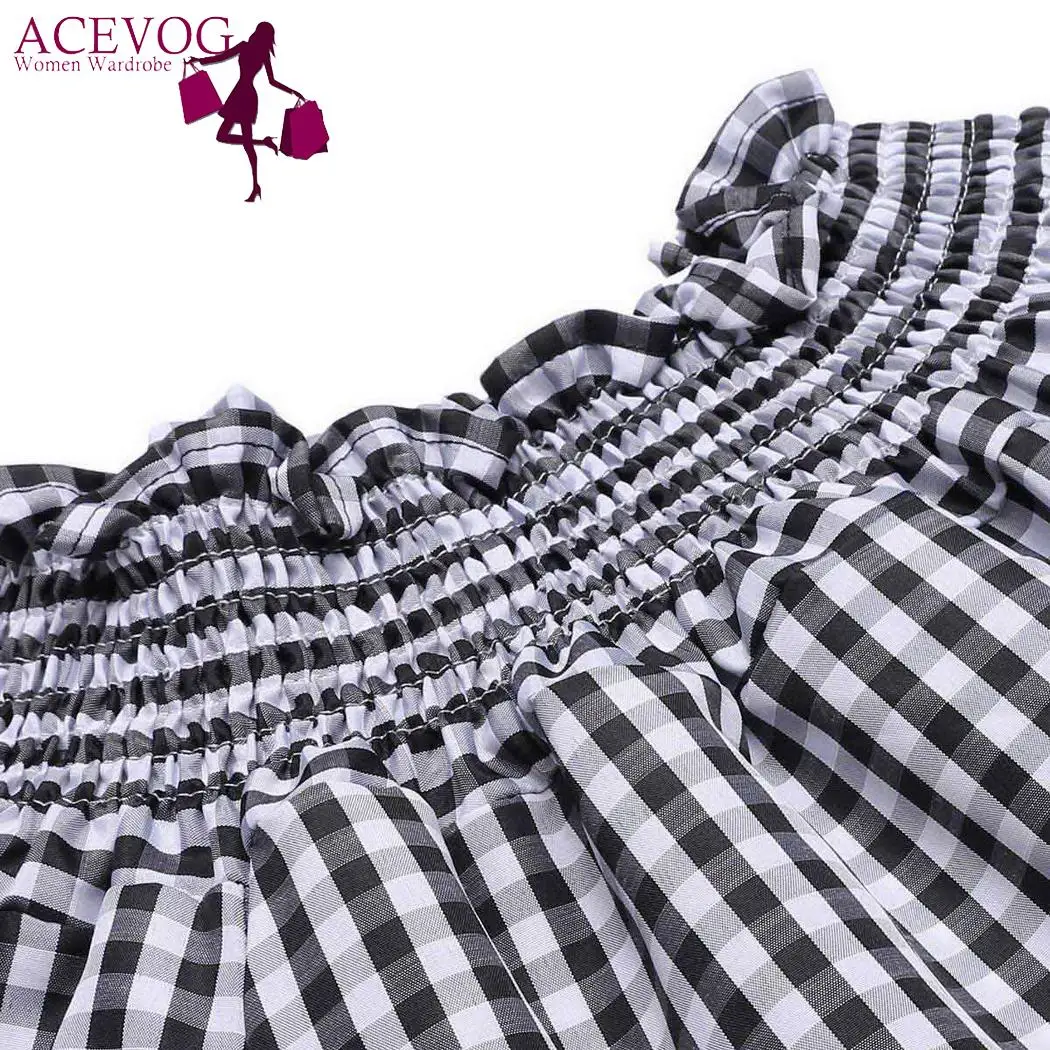 С пышными рукавами половины плеча Пледы Платье трапециевидной формы | Женская