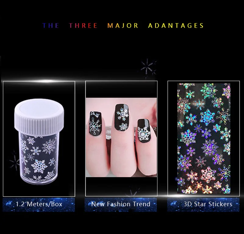 1 Box New Arrivals 3D Fantasy Snowflake Nail Art pattern Stickers Manicure Tools | Красота и здоровье