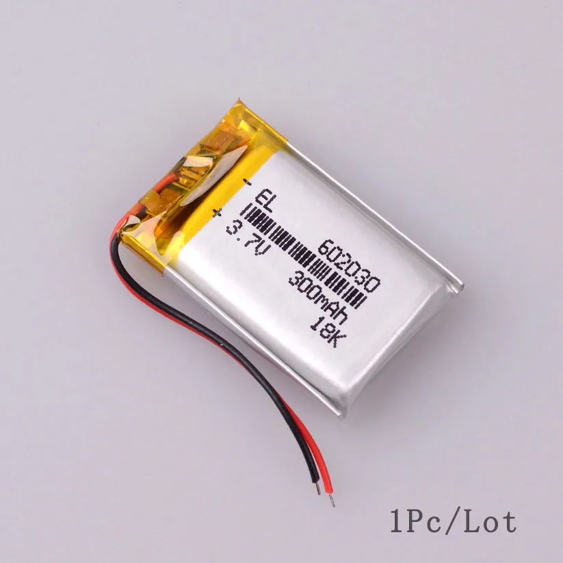 3,7 V 300mAh 602030 литий-ионный аккумулятор DVR рекордер Нет проводных наушников мышь авторегистратора видео рекордер-нашли мышь Bloody R7 - Цвет: 1PCS