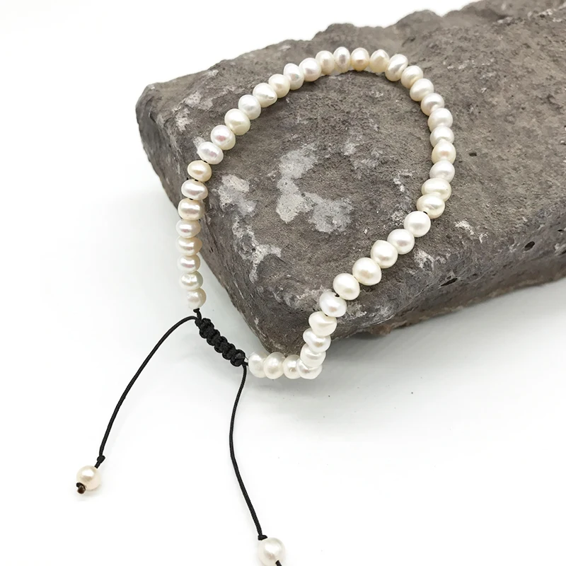 Новый Модный высококачественный Женский браслет с натуральным жемчугом 4 5 мм