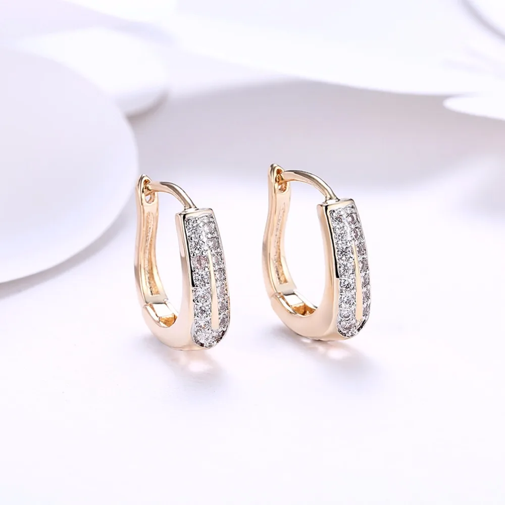 Женские серьги гвоздики с фианитами цвета розового золота|stud earrings|stud earrings