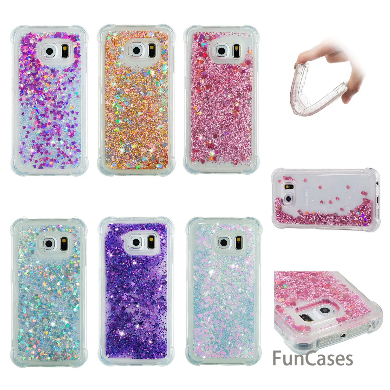 Блестки чехол СПС Капа samsung S6 край мягкий ТПУ для телефона котб экзотические с