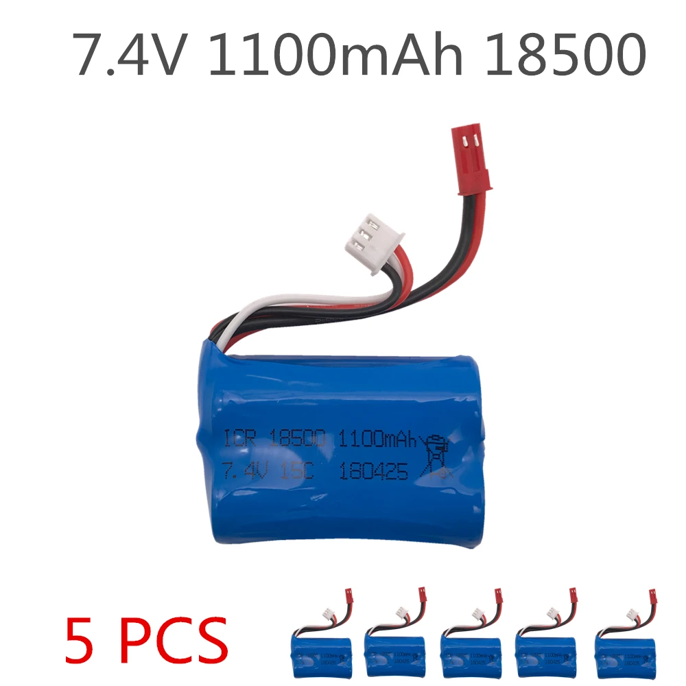 5 шт. 7 4 в 1100 мАч 18500 15C Lipo батарея для MJX T10 T11 T34 HQ 827 871 вертолета с дистанционным