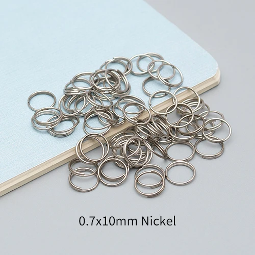 0.7x10mm nickel 200 шт./лот 7/8/10 мм соединительные кольца двойные петли цвета: золотистый, серебристый Цвет Разделение кольца Разъемы для расходных материалов для изготовления ювелирных изделий DiY - Цвет: 0.7x10mm nickel