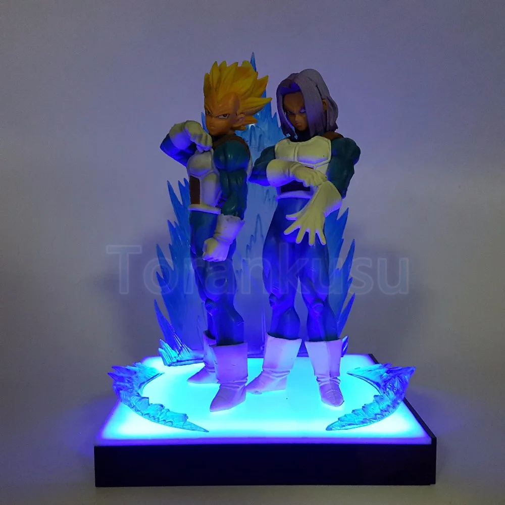 Dragon Ball Z фигурки Вегета стволы ROS отец сын LED База DIY дисплей игрушка Супер Saiyan