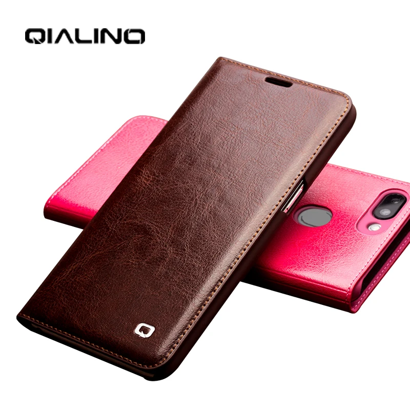 Роскошный чехол QIALINO из натуральной кожи для телефона OPPO R15 ручной работы с полной