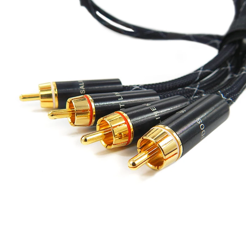HI Fi усилитель RCA кабель аудио динамик проводной 6N бескислородная медь 0 5 м 1 2