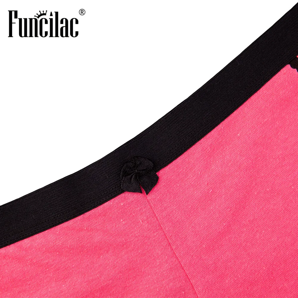 Funcilac Для женщин Нижнее Бельё для девочек Boyshort бесшовные Трусики хлопок трусы