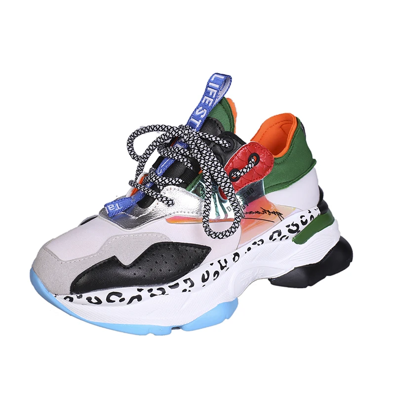 Женские кроссовки на платформе Fujin повседневные мягкие дышащие плоской подошве