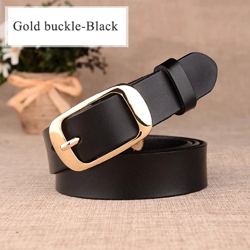ZK-008A2Black-gold Дизайнерские широкие женские пояса из натуральной кожи, Женская винтажная Пряжка со штырем, женские роскошные женские ремни, кожаные женские ремни 8537 - Цвет: ZK-008A2Black-gold