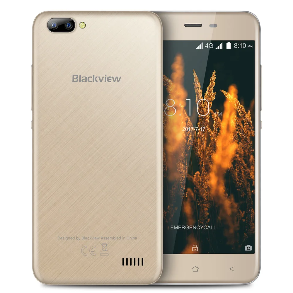 Blackview A7 Pro 4 г смартфон Dual сзади Камера 2 ГБ + 16 MTK6737 ядра 5 0 &quot8MP 2800 мАч отпечатков