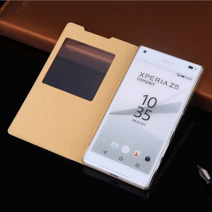Чехол раскладушка кожаный чехол для sony Xperia Z5 Compact Z 5 мини XperiaZ5 Z5mini Z5Compact E5823 E5803