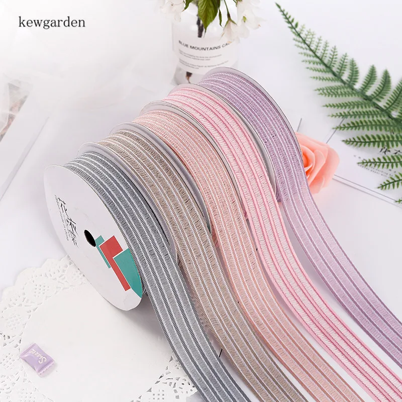 Kewgarden полосой полые атласные ленты 25 мм 1 &quotвручную изготовленная лента DIY Hairbow