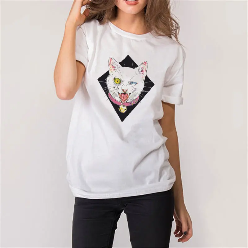 Женская Винтажная Футболка Harajuku Kawaii Повседневная футболка с коротким рукавом и