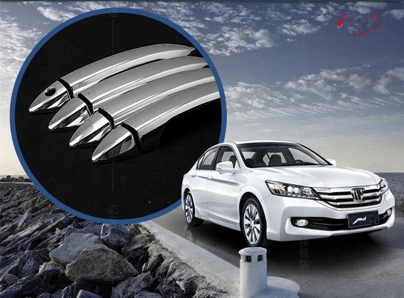 

Для Honda Accord 2014 2015 ABS хромированные покрытия для дверных ручек автомобильные аксессуары 8 шт