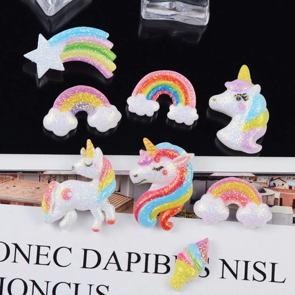 

10Pcs Rainbow Unicorn Polymer Slime Charms Lizun Modeling Clay DIY Accesorios Plasticine Toy for Kids Slime Supplies Filler
